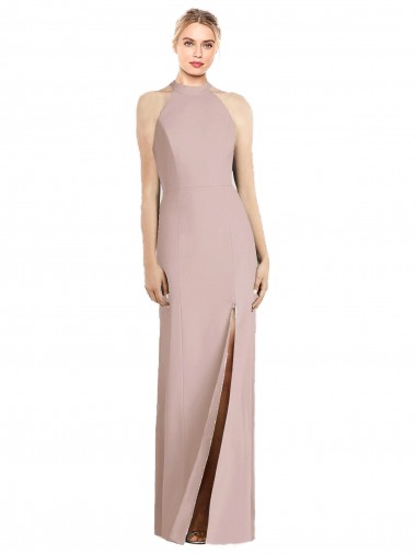 High Neck Cutout Halter Trumpet Bridesmaid Dress Australia