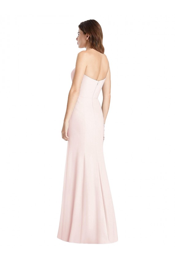 Strapless Crepe Trumpet Bridesmaid Dress / Prom Dress with Front Slit Australia