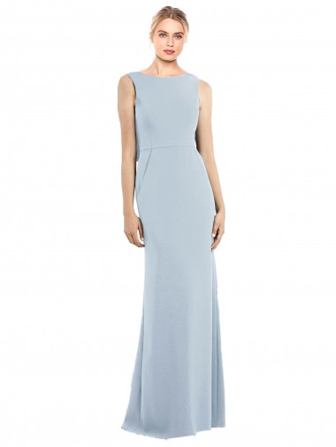 Draped Backless Crepe Bridesmaid Dress / Prom Dress with Pockets Australia