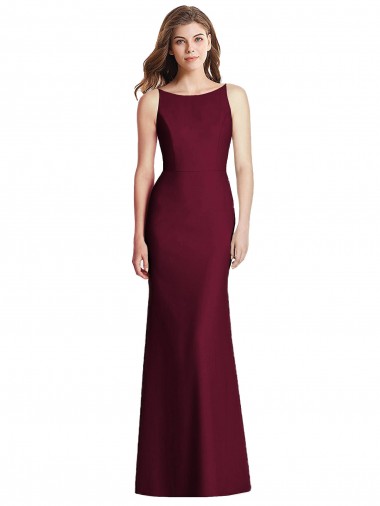 Open Cowl Back Bateau Neck Trumpet Bridesmaid Dress Australia