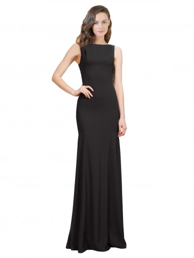 Sleeveless Bateau Neckline Crepe Bridesmaid Dress / Prom Dress with Twist Back Australia