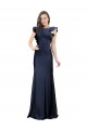 Sleeveless Crepe Bridesmaid Dress / Prom Dress with Cascading Ruffle and Keyhole Back Australia