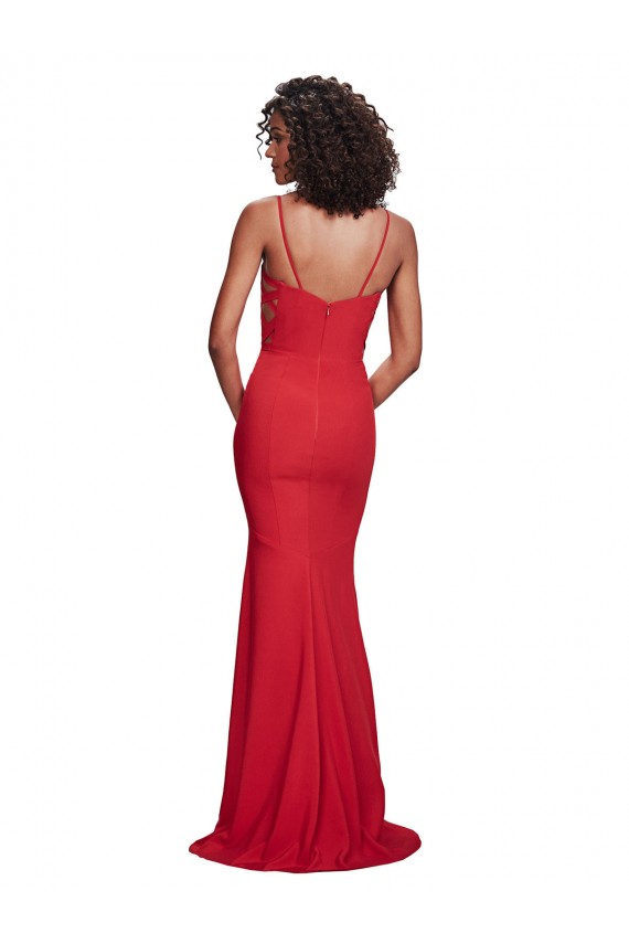 Spaghetti Strap Slip Neckline Formal Crepe Bridesmaid Dress / Prom Dress Australia