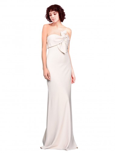 Strapless Crepe Fitted Bridesmaid Dress / Prom Dress with Twist Bow Australia