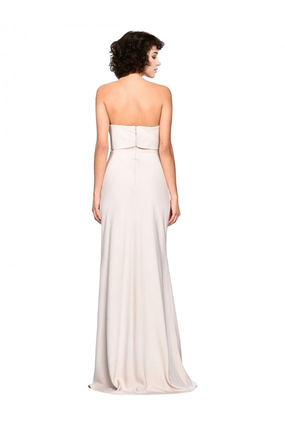 Strapless Crepe Fitted Bridesmaid Dress / Prom Dress with Twist Bow Australia