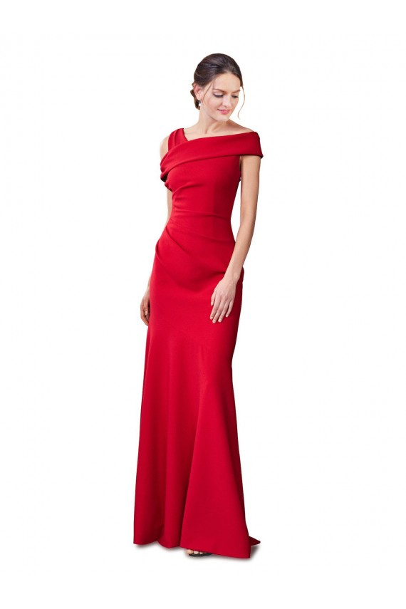 Sleeveless Ruched Formal Crepe Mermaid Bridesmaid Dress / Prom Dress with Off The Shoulder Detail Australia