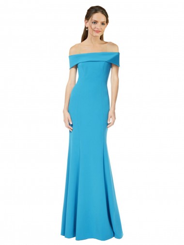 Off the Shoulder Formal Crepe Bridesmaid Dress / Prom Dress with Fitted Silhouette Australia
