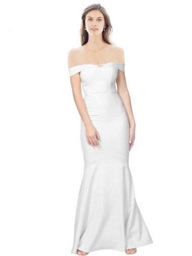 Mermaid Off the Shoulder Long Formal Crepe Bridesmaid Dress / Prom Dress with Low Back Australia