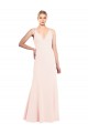 Slim A-Line V-Neck Long Stretch Formal Crepe Bridesmaid Dress / Prom Dress with V-Back Australia