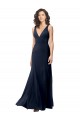 Classic V-Neck Long Stretch Formal Crepe Bridesmaid Dress / Prom Dress with V-Back Australia