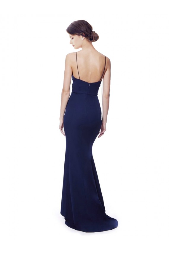 Deep V-Neck Spaghetti Straps Mermaid Formal Crepe Bridesmaid Dress / Prom Dress Australia