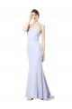 Sweetheart High Neck Sleeveless Formal Crepe Bridesmaid Dress / Prom Dress Australia