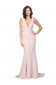 Deep Plunging V-Neckline Full Length Formal Crepe Bridesmaid Dress / Prom Dress with Deep V-Backline Australia