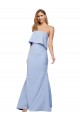 Strapless Full Length Formal Crepe Bridesmaid Dress / Prom Dress with Bodice Overlay Australia
