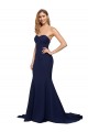 Fit and Flare Sweetheart Long Formal Crepe Bridesmaid Dress / Prom Dress with Sweep Train Australia
