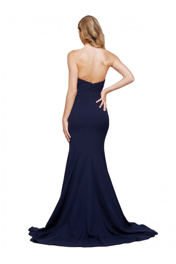 Fit and Flare Sweetheart Long Formal Crepe Bridesmaid Dress / Prom Dress with Sweep Train Australia