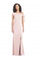 Off the Shoulder Tie Detail Trumpet Formal Crepe Bridesmaid Dress / Prom Dress with Front Slit Australia
