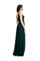 Slim A-Line V-Neck Full Length Formal Crepe Bridesmaid Dress / Prom Dress with Side Slit Australia
