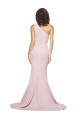 Long Sweep Train One Shoulder Crepe Bridesmaid Dress / Prom Dress with Side Leg Split Australia