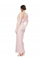 One Shoulder Tulle Overlay Sweetheart Neckline Long Formal Crepe Bridesmaid Drss with Thigh Split Australia