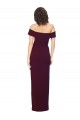 Fitted Full Length Off the Shoulder Formal Crepe Bridesmaid Dress / Prom Dress with Side Split and Waist Tie Australia
