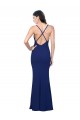 Full Length V-Neckline Formal Crepe Bridesmaid Dress / Prom Dress with Thin Straps and Fulted Skirt Australia