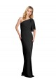 Pleated One Shoulder Flutter Sleeves Slim Formal Crepe Bridesmaid Dress / Prom Dress Australia