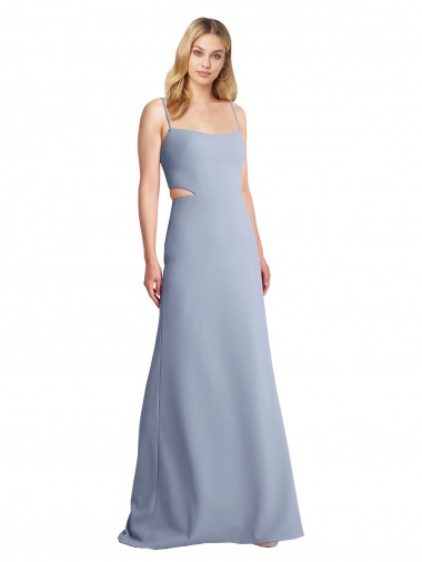 Feminine Scoop Neckline Long Crepe Slip Bridesmaid Dress / Prom Dress  Australia