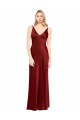 Full Length Long Formal Stretch Satin Slip Bridesmaid Dress / Prom Dress V-Back Australia