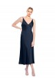 V-Neck Midi Length Short Cocktail Formal Stretch Satin Bridesmaid Dress / Prom Dress V-Back Australia