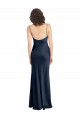 Cowl Neck Long Empire Waist Formal Stretch Satin Bridesmaid Dress with Open Back Australia