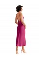 Midi Length V-Neck Short Formal Stretch Satin Bridesmaid Dress / Cocktail Prom Dress with Low Scoop Back Australia