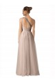 Illusion One Shoulder Tulle Bridesmaid Dress with Shirred Bodice Australia