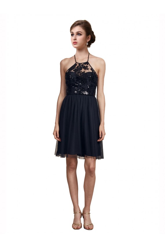 High Neck Illusion Bodice Bridesmaids Dress Australia