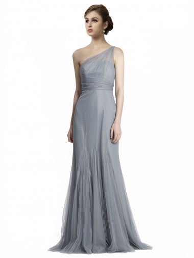 One Shoulder Tulle Fit and Flare Bridesmaid Dress Australia