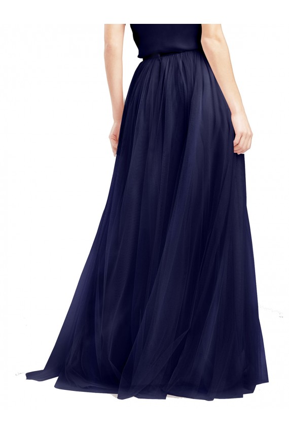 Long A-Line High Neck Halter Tulle Bridesmaid Dress Australia