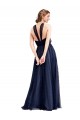 Floor Length Long Halter Pleated Tulle Bridesmaid Dress Australia