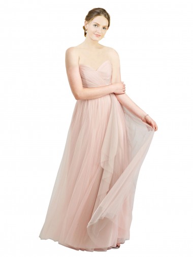 Long Floor Length Sweetheart Pleated Tulle Bridesmaid Dress Australia