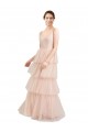 V-Neck A-Line Layered Long Tulle Bridesmaid Dress Australia