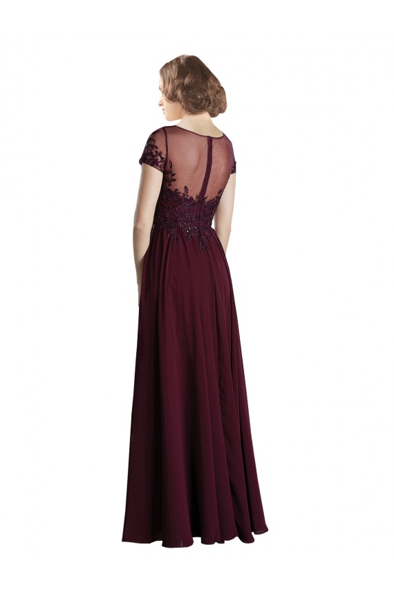 Full Length Beaded and Embroidered Tulle Bodice Long Chiffon Bridesmaid Dress Australia