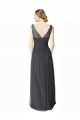 Long Tulle Bridesmaid Dress with Illusion Shoulder Straps and V-Back Australia