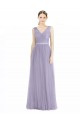 Wide Straps V-Neck Long Tulle Bridesmaids with Belt Australia