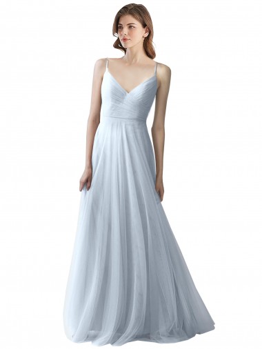 Wrapped Ruched Natural Waist Slim Soft Tulle Bridesmaid Dress Australia