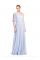 Flutter Sleeves One Shoulder Long Tulle Bridesmaid Dress Australia