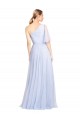 Flutter Sleeves One Shoulder Long Tulle Bridesmaid Dress Australia
