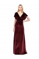 Flutter Sleeves Open Back Long Velvet Bridesmaid Dress / Prom Dress Australia