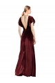 Flutter Sleeves Open Back Long Velvet Bridesmaid Dress / Prom Dress Australia