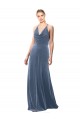 Halter Cowl Neck Long A-Line Velvet Bridesmaid Dress / Prom Dress with Keyhole Back Australia