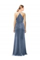 Halter Cowl Neck Long A-Line Velvet Bridesmaid Dress / Prom Dress with Keyhole Back Australia
