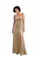 Square Neck Formal Velvet Maxi Bridesmaid Dress / Prom Dress with Front Slit Australia